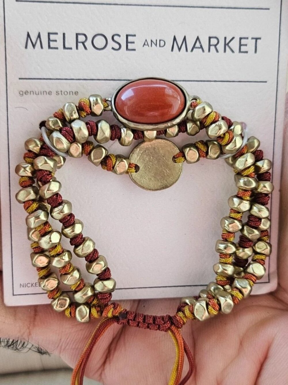 Melrose And Market Unisex Bracelet Genuine Stone Wrist Band Nickle Free - Picture 2 of 10